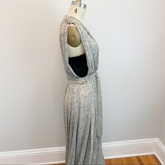 L’agence Sleeveless Pleated Dot-Print Maxi Dress Gown Size 6 - Picture 9 of 16